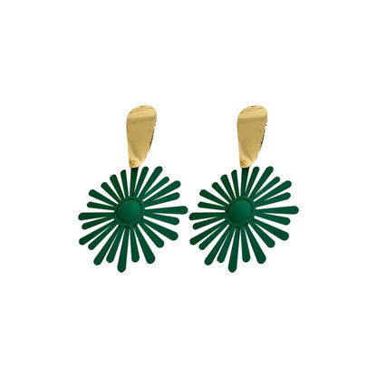 Solid Flower Exaggerated Earrings