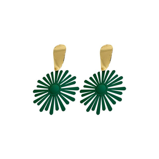 Solid Flower Exaggerated Earrings