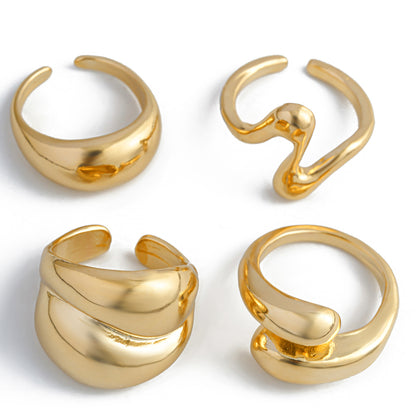Lava Curve Geometric Open Ring
