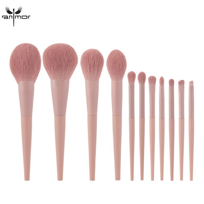 Anmor 11/8Pcs/lot  Makeup Brushes Set Synthetic Hair Professional Make Up Brush For Eyeshadow Foundation Powder Eyeliner Eyelash