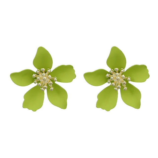 Flower painted flower earrings