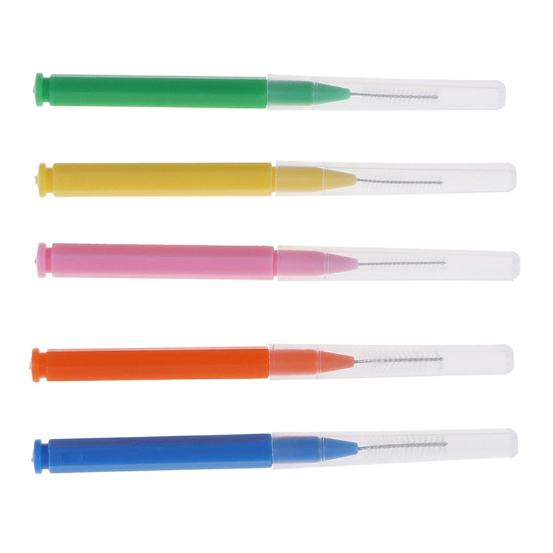 30Pcs/set I Shaped Interdental Brush Denta Floss Interdental Cleaners Orthodontic Dental Teeth Brush Toothpick Oral Care Tool