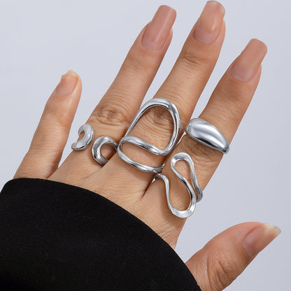 Molten Curve Open Metal Ring