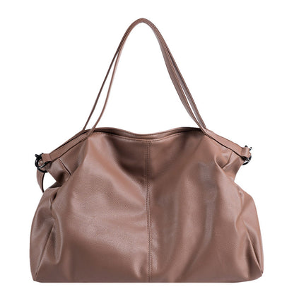 Women's Single-Shoulder Soft PU Korean Style Crossbody Bag - Large Capacity Solid Color Commuter Purse