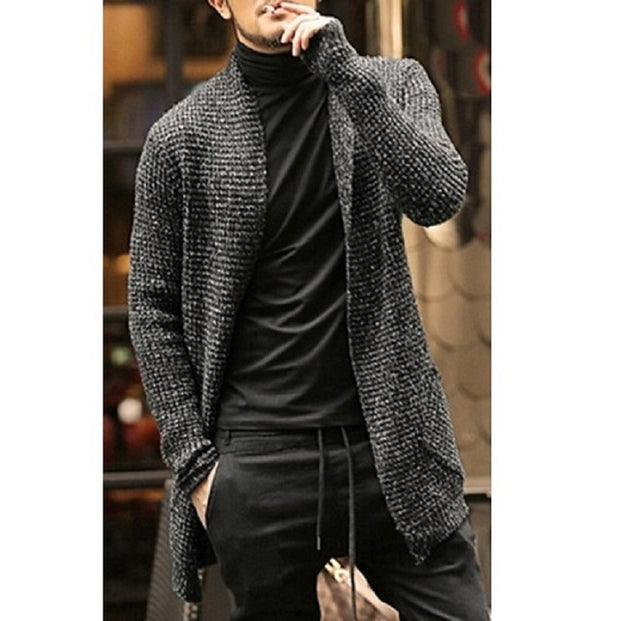 Men's Long-sleeved Knitted Cardigan