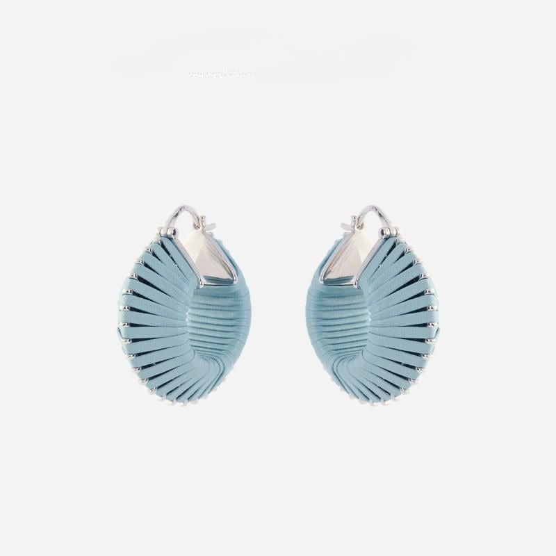 Round Drum Rope Stereoscopic Earrings