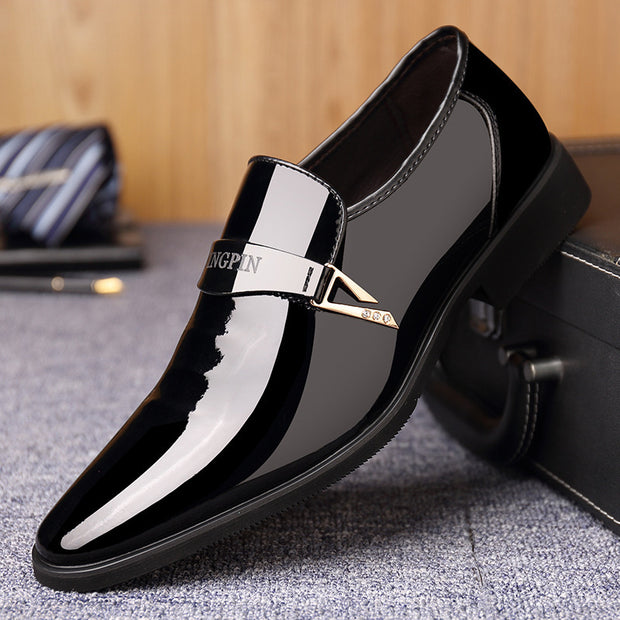 Men's business dress breathable plush cotton leather shoes