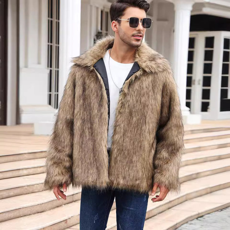 Men Short Fox Fur Coat