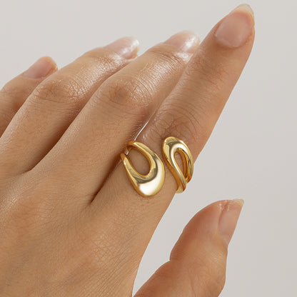 Lava Curve Geometric Open Ring