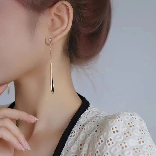 Fashion Black Tassel Drop Earrings