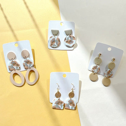 Milk Coffee Soft Geometric Camo Earrings – INS Style