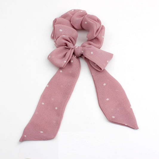 Women polka Dot Chiffon Ponytail holder