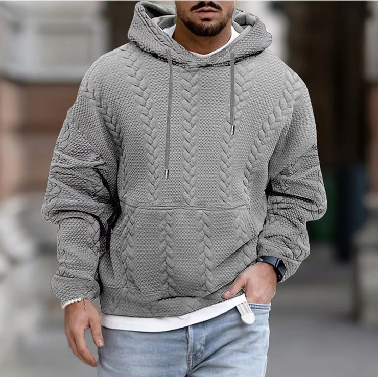 Solid Color Long-sleeved Hoodies For Men