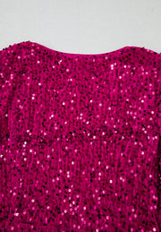 Sequin Surplice Long Sleeve Mini Dress