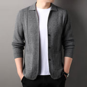 Pure Color Knitted Cardigan For Men