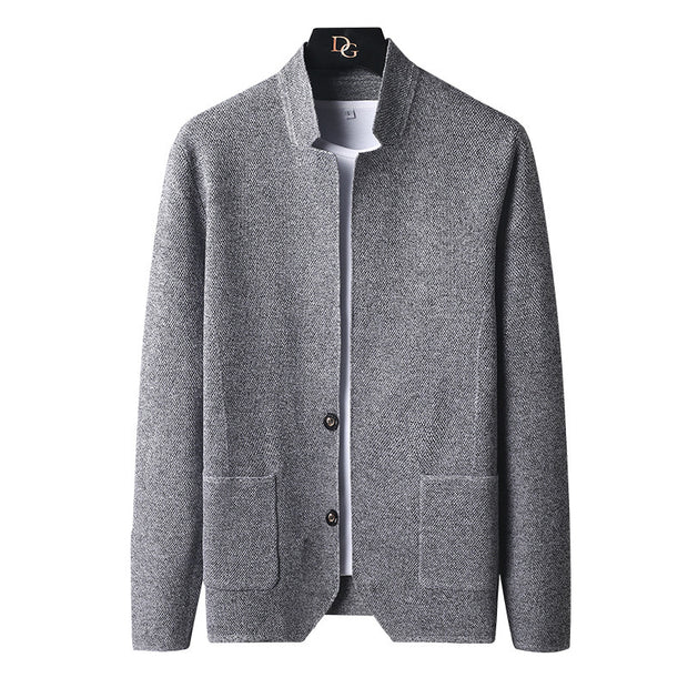 Pocket Stand Collar Cardigan For Men