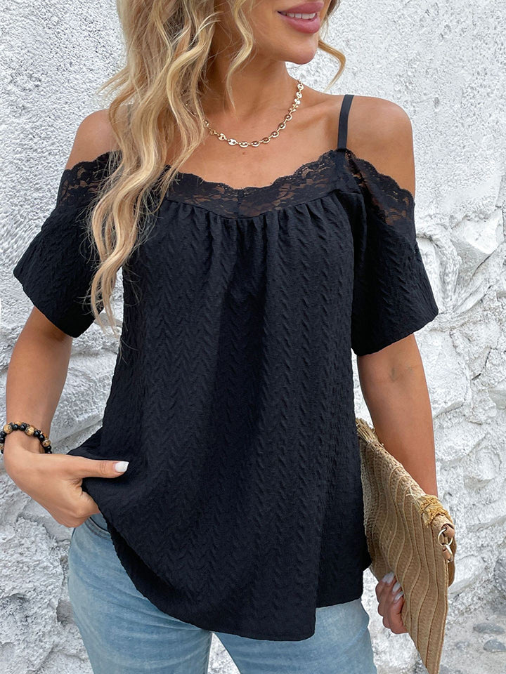 Spaghetti Strap Lace Trim Top