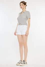 Kancan Raw Hem Distressed Denim Shorts