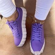 Woman Casual Lace-up Canvas Sneakers