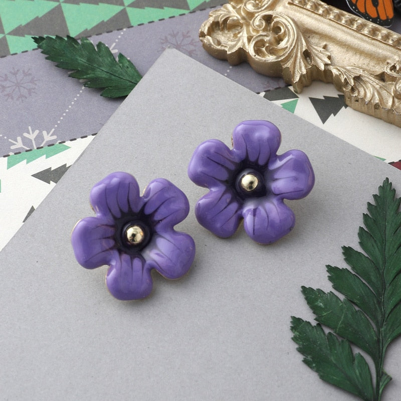 Enamel Stud Earrings