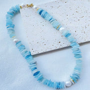 Kyanite Beaded Collarbone Chain For Men