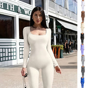 Women's Seamless Long-Sleeve Yoga Jumpsuit