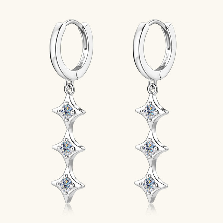 Moissanite 925 Sterling Silver Geometric Shape Earrings