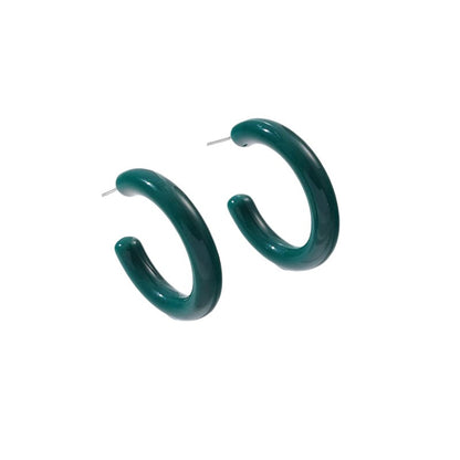 Half round candy C-shaped acrylic earrings