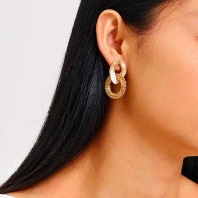 Retro Creative Geometric Acrylic Earrings – Harajuku Art Style