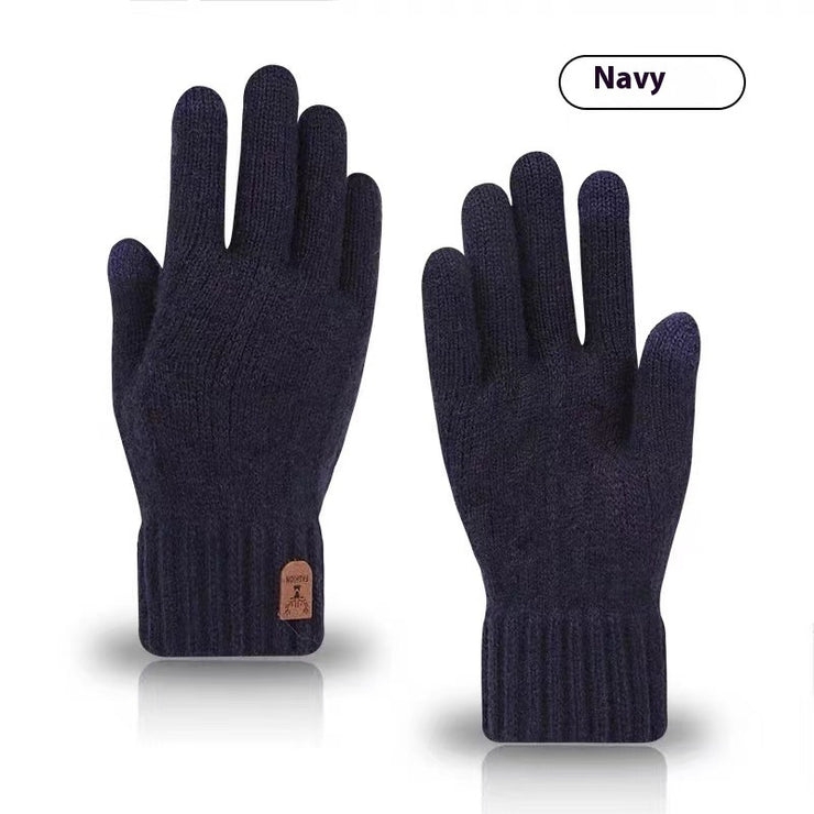 Men Cold-proof Woolen Knitted Gloves Man