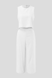 Round Neck Top and Wide Leg Pants Set