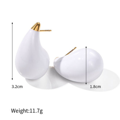 HUANZHI New Large Size Hollow Water Drop Earrings