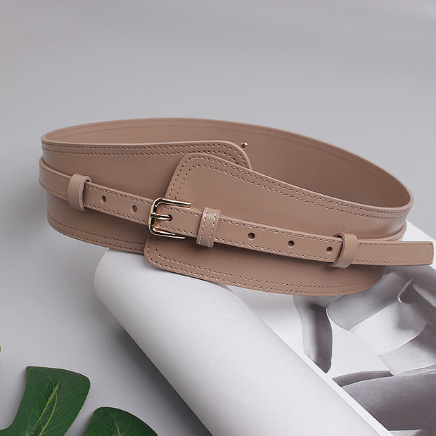 Women's Leather Girdle Wide Decorative Belt