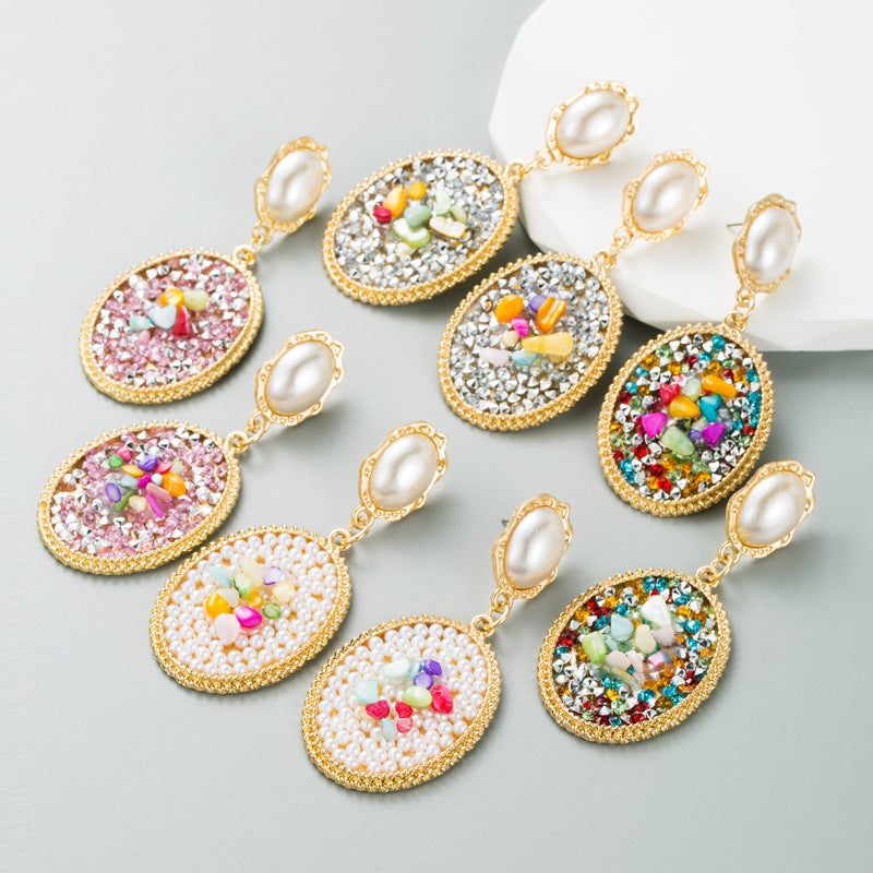 European & American Style Gold-Plated Statement Earrings – 7.5 cm