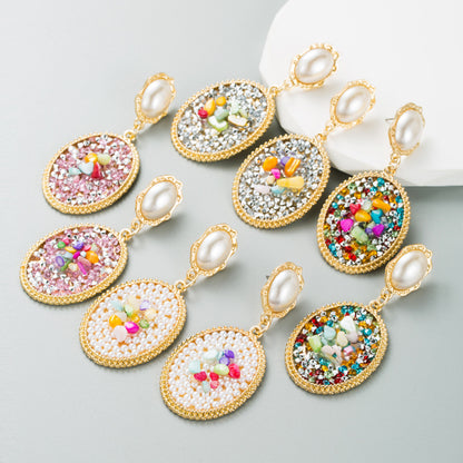 European & American Style Gold-Plated Statement Earrings – 7.5 cm