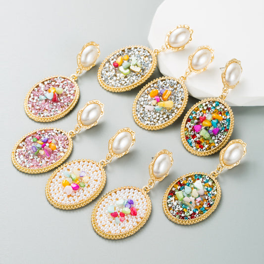 European & American Style Gold-Plated Statement Earrings – 7.5 cm