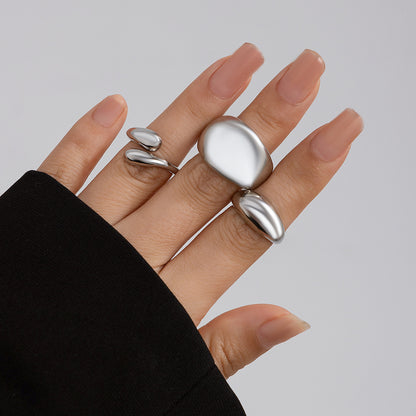 Lava Curve Geometric Open Ring