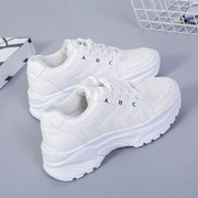 Women's white shoes with thick sole