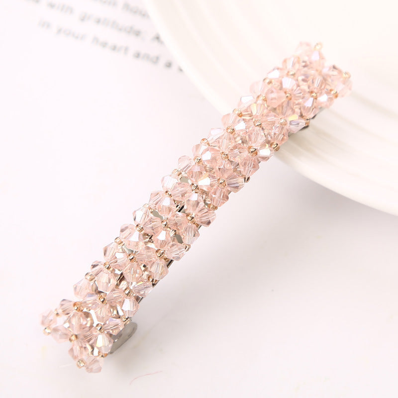 Simple Crystal Braided Spring Clip