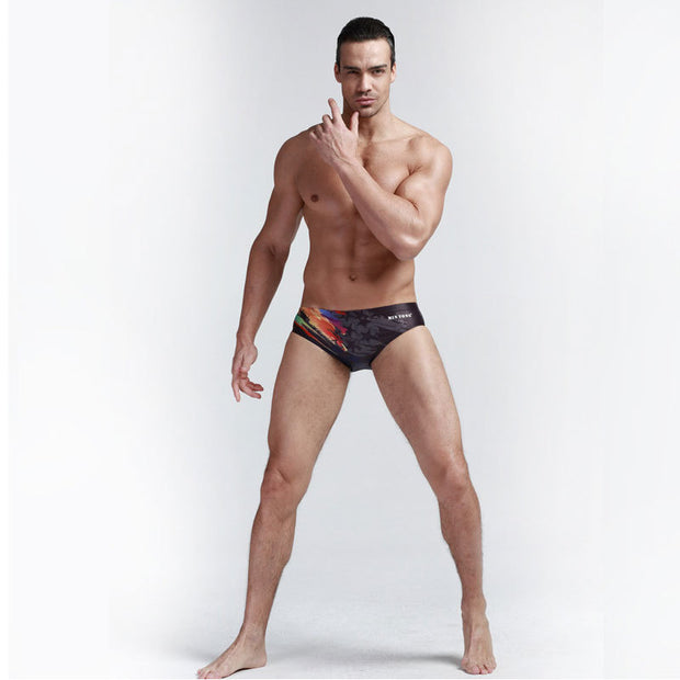 Men's Low-waist Tight, Quick-dry Printed Swim Wear