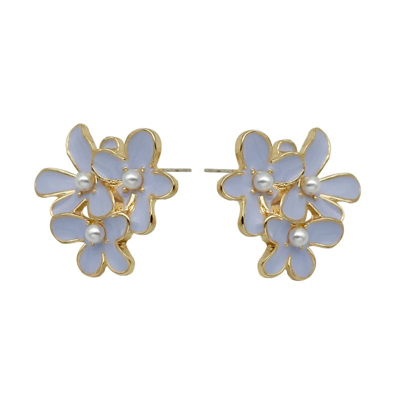 Oil multi flower earrings