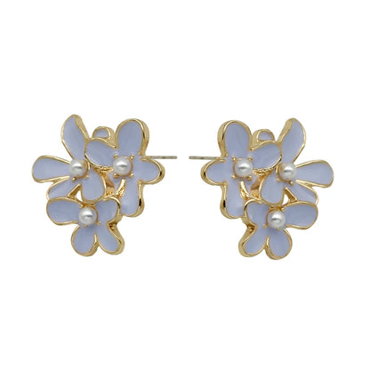 Oil multi flower earrings