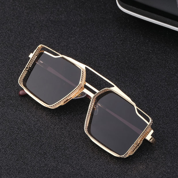 Vintage Metal Hollow-out Sunglasses For Men