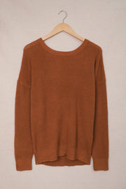 Crisscross Back Boat Neck Sweater