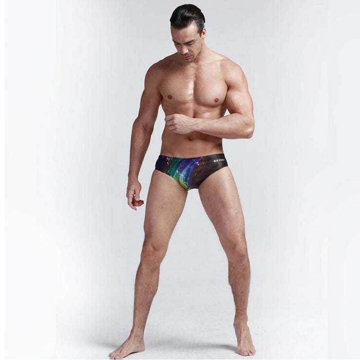 Men's Low-waist Tight, Quick-dry Printed Swim Wear