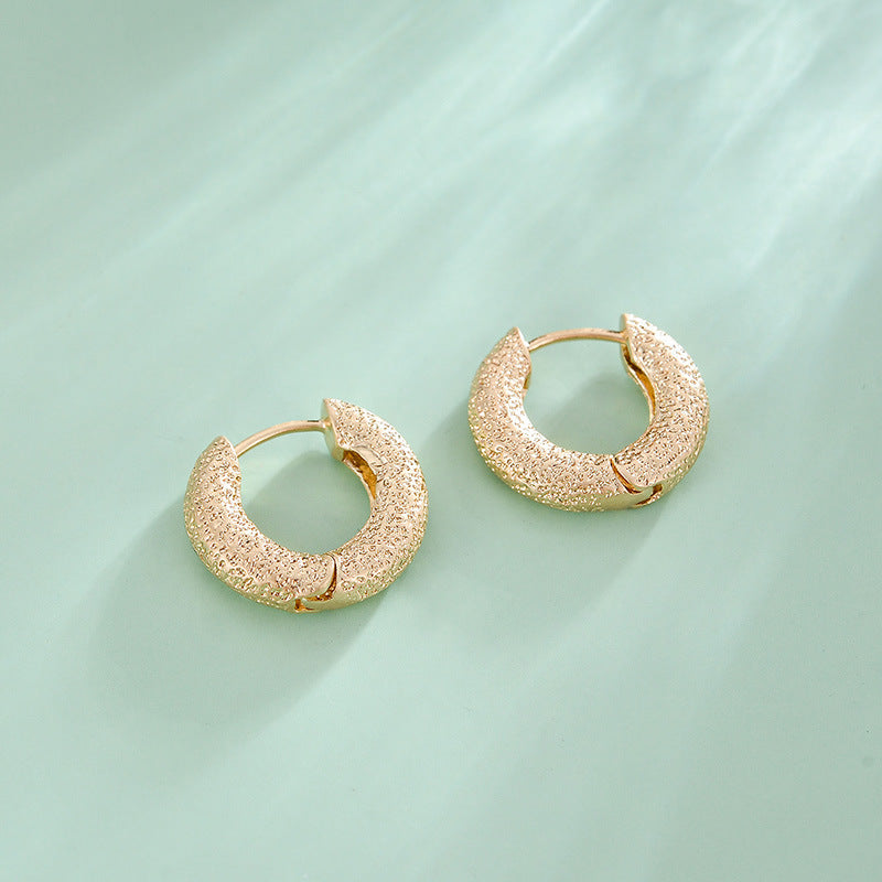 Small Round Textured - Simple Earrings