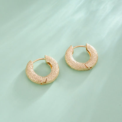 Small Round Textured - Simple Earrings