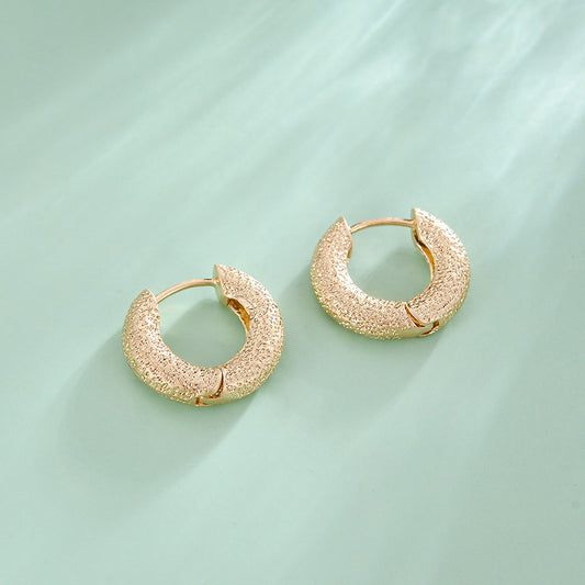Small Round Textured - Simple Earrings
