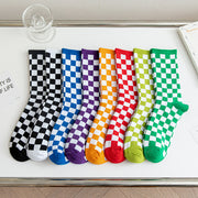 Women's Chessboard Fashion Tube Socks