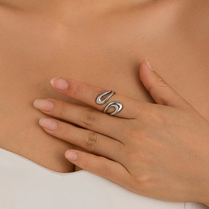 Lava Curve Geometric Open Ring